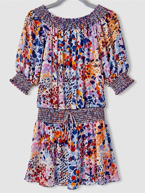 Kensie Dresses & Skirts - Kensie Multicolor Splash Print Off-Shoulder Mini Dress